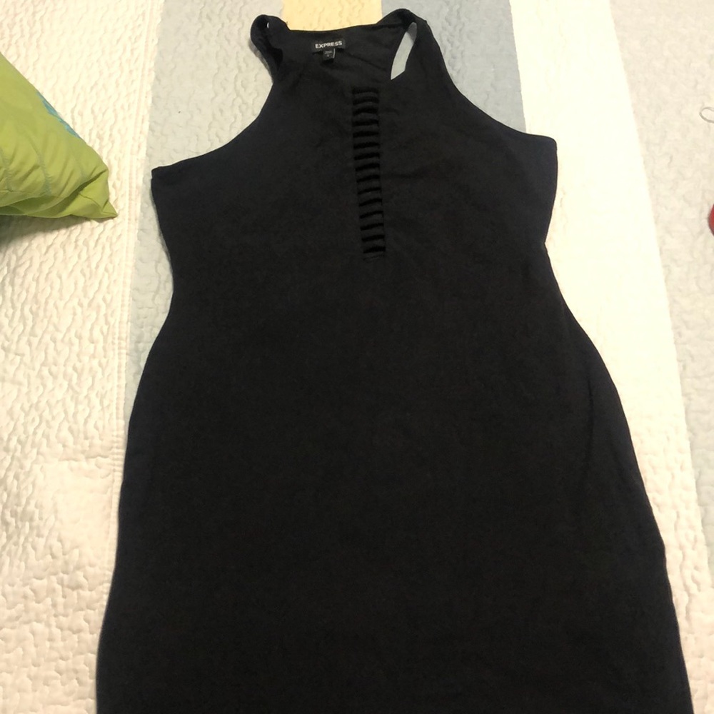 Express Black Ladder Neckline Bodycon Minidress